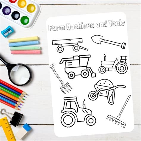 Farmer Tools Coloring Pages