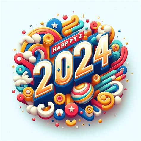 Premium Ai Image Happy New Year 2024 Celebration With A Colorful