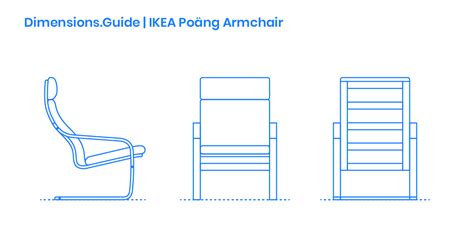 IKEA Poäng Armchair Dimensions & Drawings | Dimensions.Guide