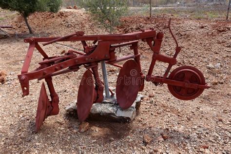 Old agricultural machinery stock image. Image of wheel - 127755995