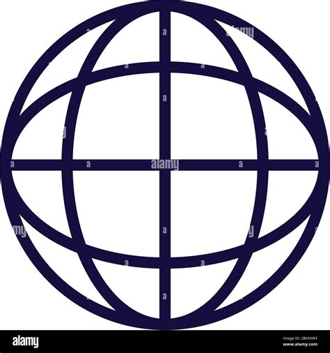 Global Sphere Line Style Icon Design Communication Internet