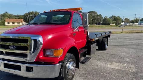 Sold 2007 Ford F650 Rollback Tow Truck Car Hauler Flatbed Cummins Diesel Jerrdan For Sale