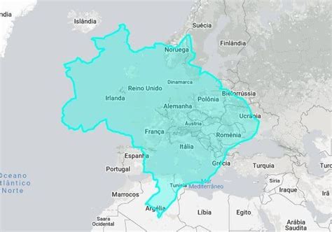 Esse mapa interativo mostra o tamanho real do Brasil em comparação