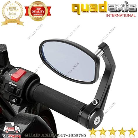 Motorcycle Handle Bar End Side Mirror Universal Black Shopee