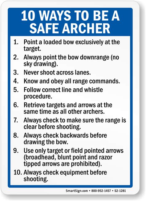 Ways To Be A Safe Archer Sign Sku S