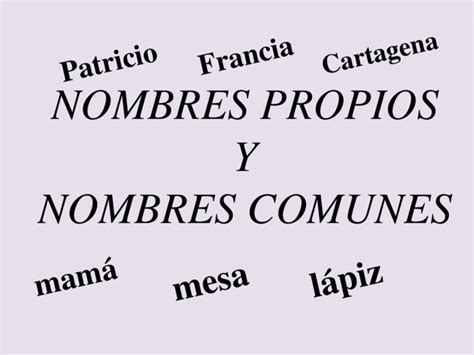 100 Ejemplos De Nombres Propios Y Nombres Comunes Educación Para Niños