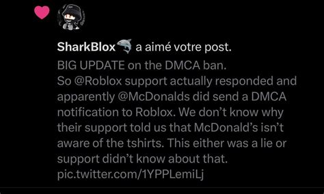 Sooo Mcdonald’s Actually Sent Roblox A Dmca Notice Which Got Me Banned That Truly Sucks R