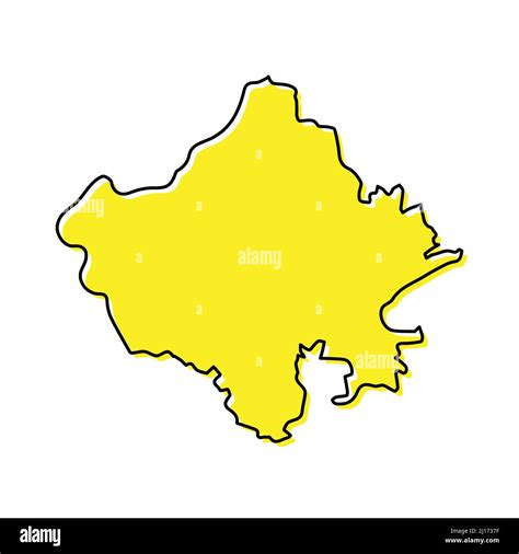 Simple Outline Map Of Rajasthan Is A State Of India Stylized Minimal