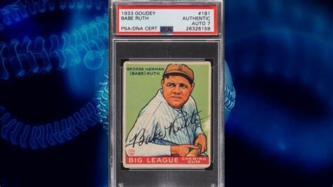 Signed 1933 Goudey Babe Ruth 181 PSA Authentic Auto 7 At Heritage