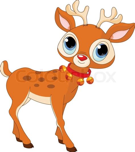 Illustration Of Beautiful Cartoon Reindeer Rudolf Stock Vector