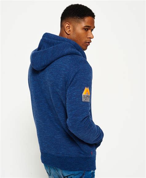 Sweat à capuche zippé d hiver Orange Label Bleu De Prusse Chiné pour