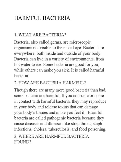 Harmful Bacteria | PDF