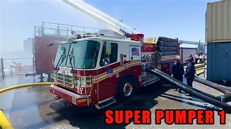 FLEET FRIDAY FDNY SUPER PUMPER 1 TRAINING FLOWING WATER