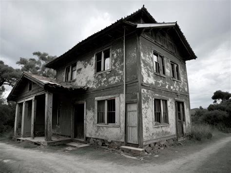 Premium Ai Image An Old Dilapidated House Dramatic Landscape