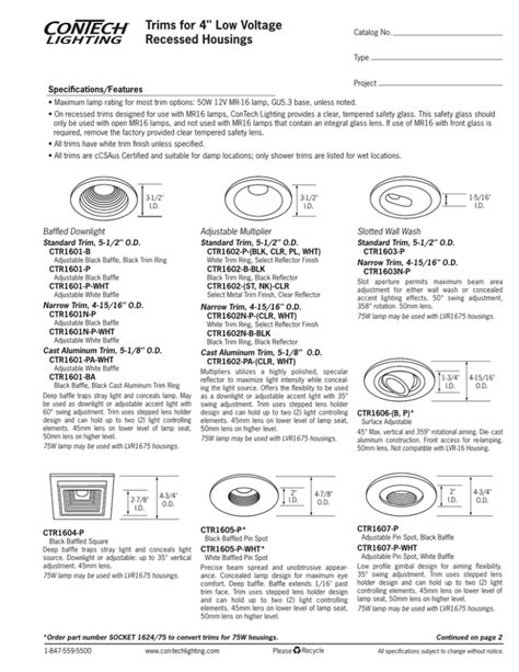 Trims For 4 Low Voltage Recessed Housings