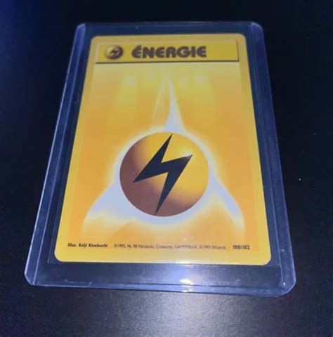 CARTE POKEMON ENERGIE Electrique 100 102 édition 1 Toploader Sleeve