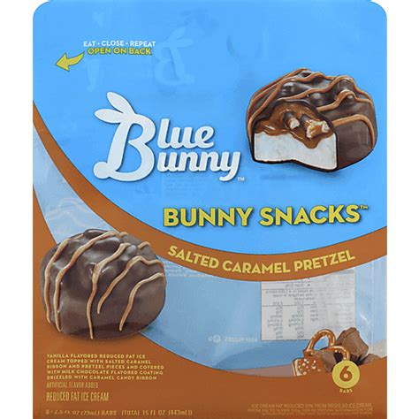 Blue Bunny Ice Cream Bars, Reduced Fat, Salted Caramel Pretzel 6 ea ...