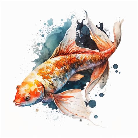 Premium Photo A Watercolor Painting Of A Koi Fish