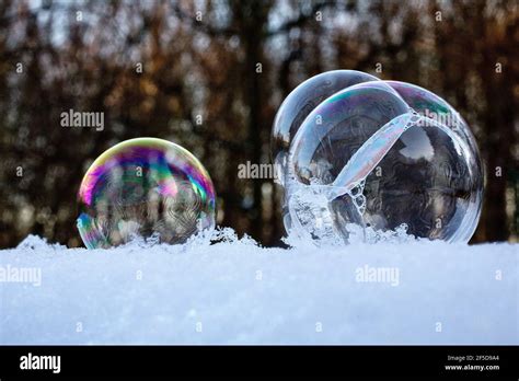 soap bubbles on snow, Germany Stock Photo - Alamy