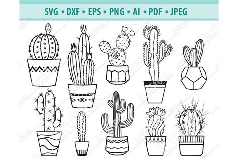 Cactus Svg Bundle Cactus Svg Cactus Clipart Dxf Png Eps SexiezPicz