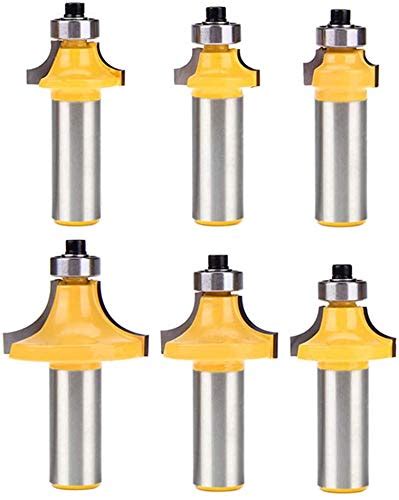 Yakamoz Roundover Edging Router Bit Set 6Pcs 1 2 Inch Shank Round Over