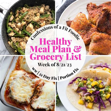 Healthy Weekly Meal Plan Week Of 82123 Confessions Of A Fit Foodie