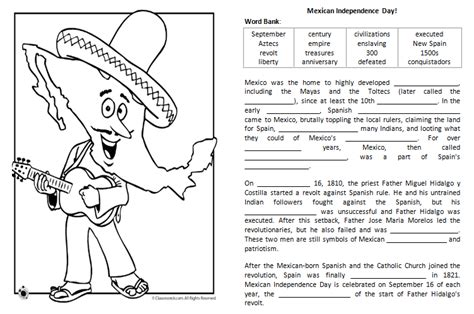 Printable Mexican Independence Day Worksheets