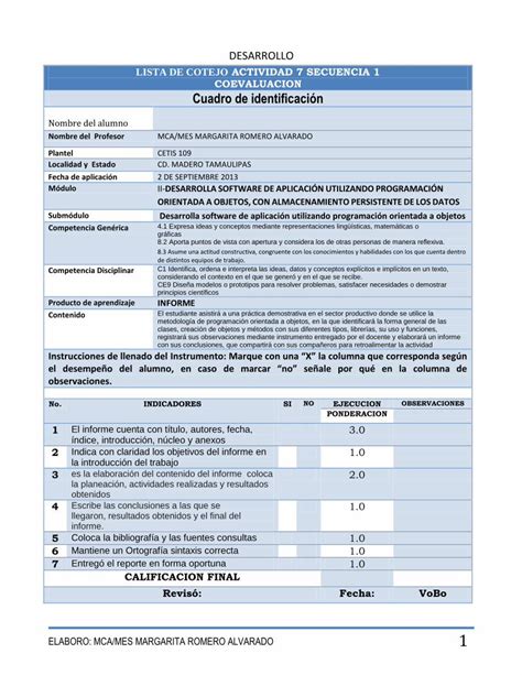 PDF Lista De Cotejo Para Reportel Act 7secuencia 1 DOKUMEN TIPS