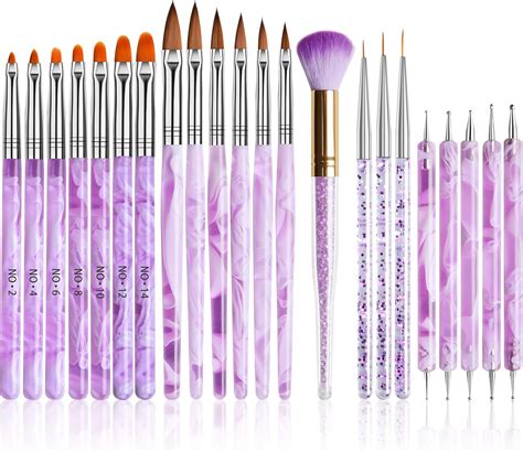 Kalolary Pcs Uv Gel Nail Art Brush Set Acrylic Nail Art Dust Brush