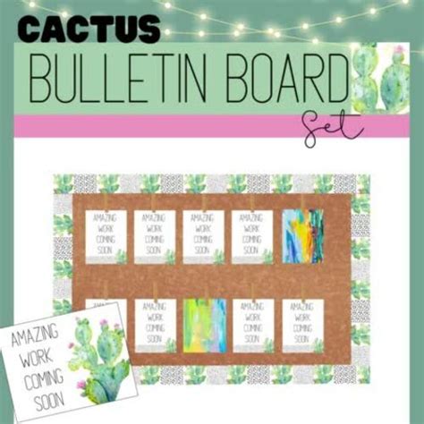 Cactus Bulletin Board by preschool three sixteen | TPT