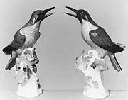 Meissen Manufactory Woodpecker One Of A Pair German Meissen