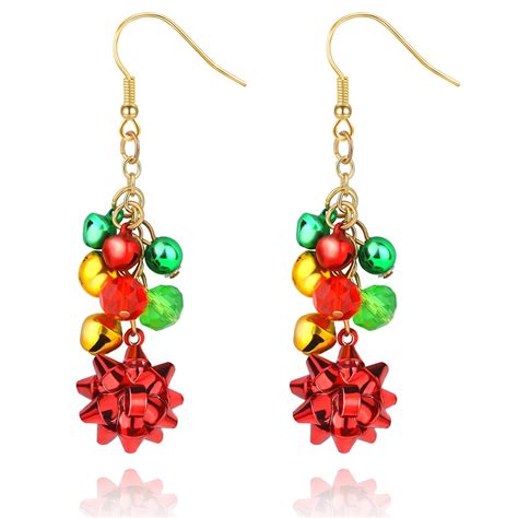 Christmas Earrings For Women Dangling Stocking Stuffers For Teens Christmas Bow Earrings As