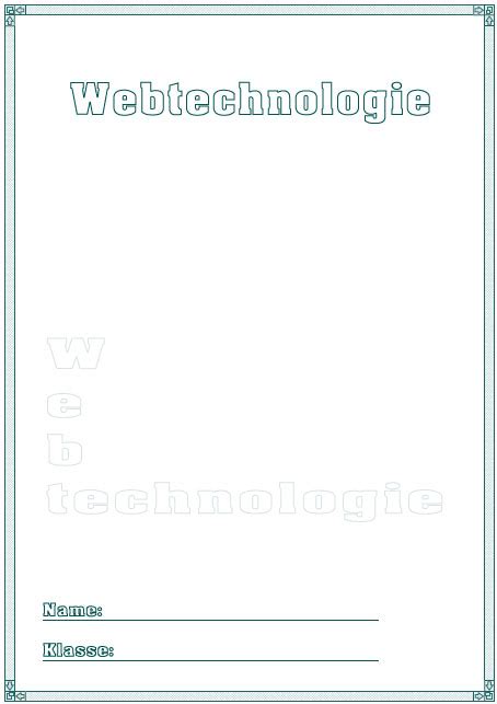 Webtechnologie Deckblatt Ausdrucken Deckblaetter Eu