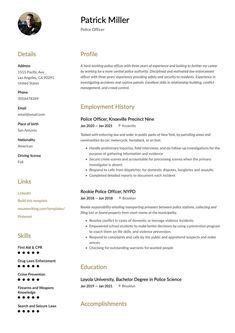 Best Police Officer Resume Templates Ideas In Police Officer