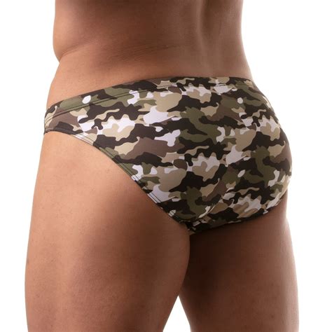 Bikini De Ba O Iconic Camuflaje Caqui Ba Adores Slips Para Hombr