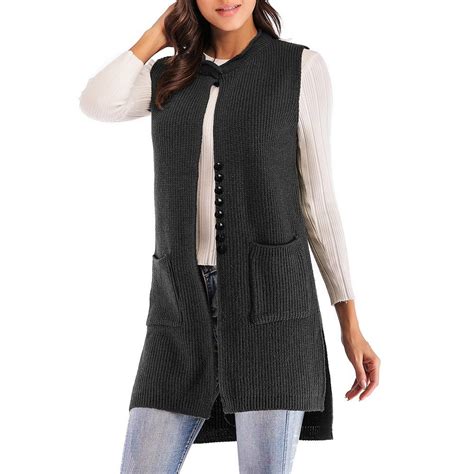 47 Off Autumn Womens Long Sweater Knit Cardigan Womens Sleeveless