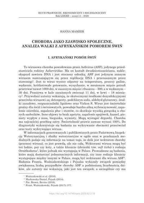 PDF Choroba jako zjawisko społeczne Analiza walki z afrykańskim