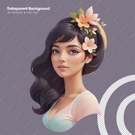 Premium Psd Psd 3d Character Female Isolated Illustration