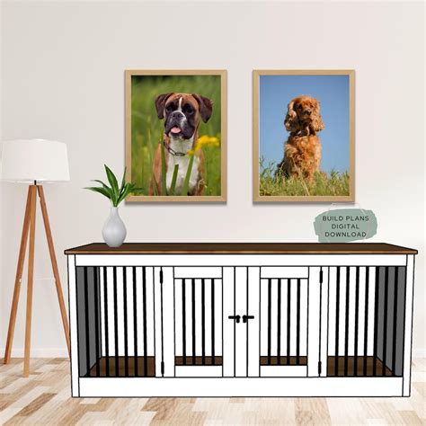 Digital Plans for Wooden Dog Kennel DIY Dog Kennel Furniture Dog Crate ...