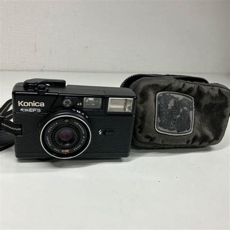 【やや傷や汚れあり】1円〜 2m Konica フィルムカメラ コニカ コンパクトフィルムカメラ C35 Ef3 2143415 ソフトケース