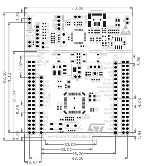 NUCLEO-L476RG, STM32 Nucleo-64 development board with STM32L476RGT6 MCU ...