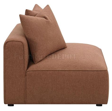 Jennifer Sectional Sofa In Terracotta Fabric By Coaster