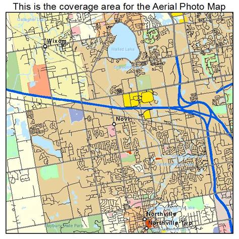 Aerial Photography Map of Novi, MI Michigan