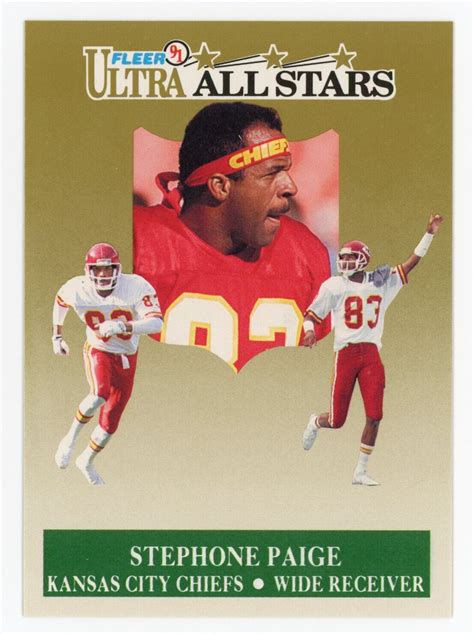 1991 Fleer Ultra All Stars Stephone Paige Card 9 Of 10 Chiefs EBay