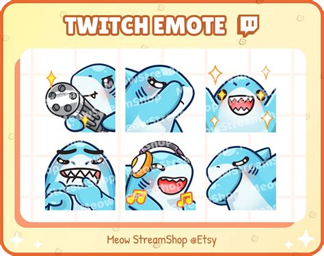 Twitch Emote / Cute Shark Emotes Pack 4 gatling Gun Face | Etsy