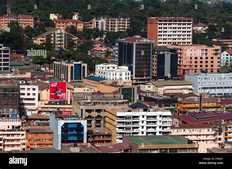 Kampala CBD view looking east from Kampala Hill, CBD, Kampala, Uganda ...