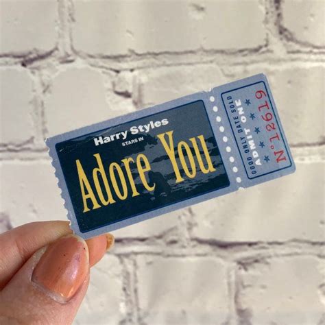 Harry Adore You Inspired Movie Ticket Stub Vinyl Sticker Etsy