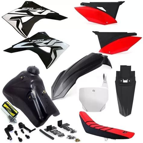 Kit Plástico El1te Biker Crf 230 Banco Xcell Preto verm Frete grátis