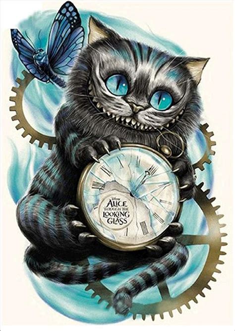 5D Diamond Painting Clock Cat And Butterfly Paint With Diamonds Art