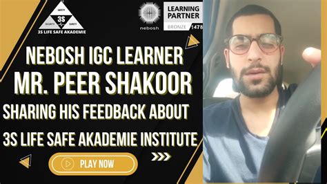 NEBOSH IGC Learner From Srinagar Jammu Kashmir Sharing Feedback